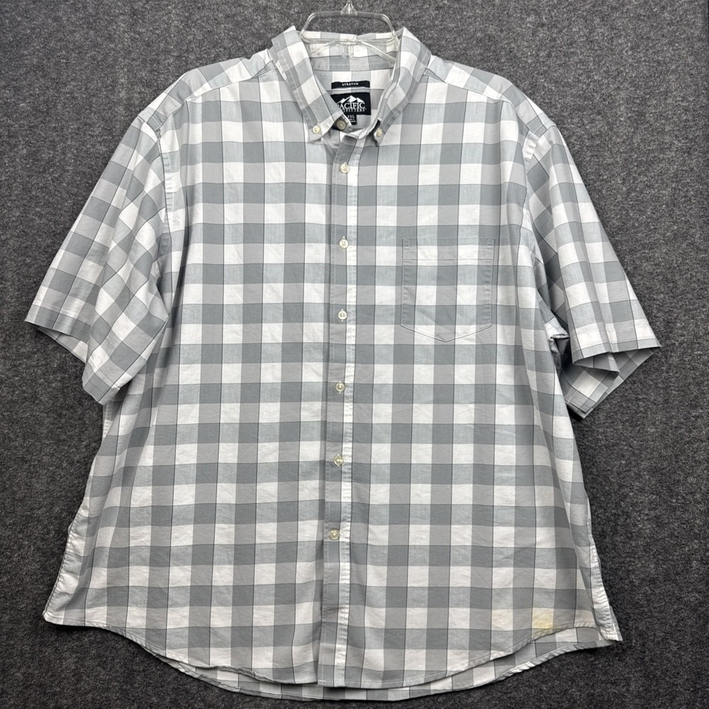 Pacific Outfitters XXL Check Shirt Short Sleeve‎ Button Down Pocket